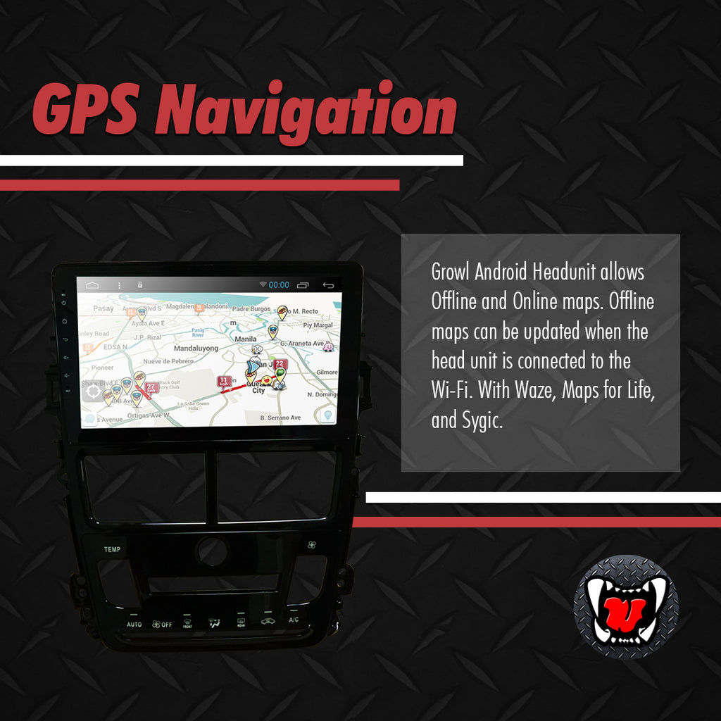 Growl for Toyota Vios 2019-2020 1.5 Android Head Unit 9" Screen