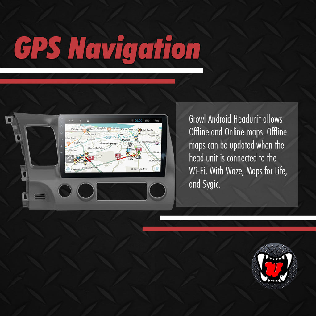 Growl for Honda Civic FD 2007-2011 All Variants Android Head Unit 10"