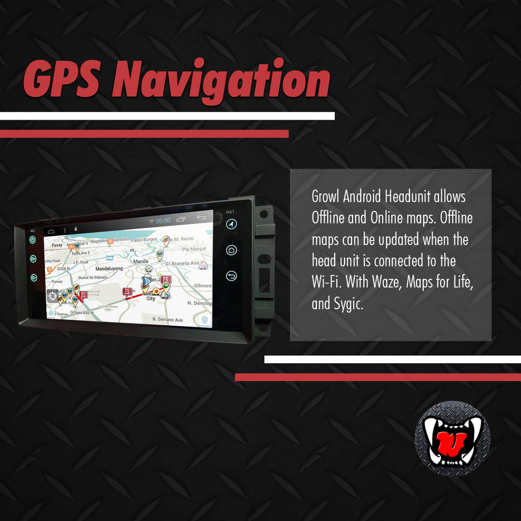 Growl for Jeep Wrangler 2012-2018 All Variants Android Head Unit 7"