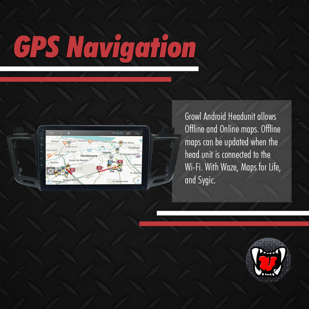 Growl for Toyota RAV4 2013-2018 All Variants Android Head Unit 9" Screen