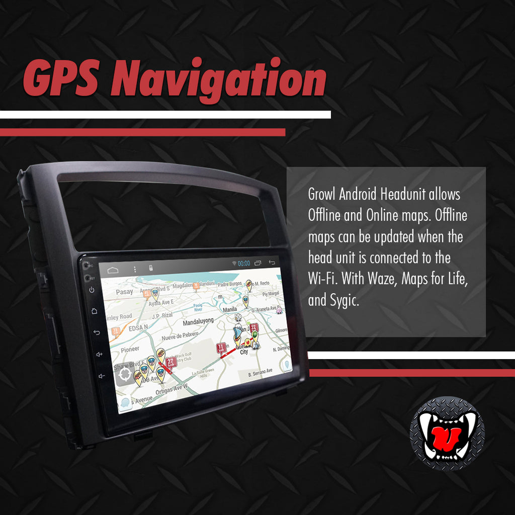 Growl for Mitsubishi Pajero 2006- 2020 All Variants Android Head Unit 9" FULL TAB