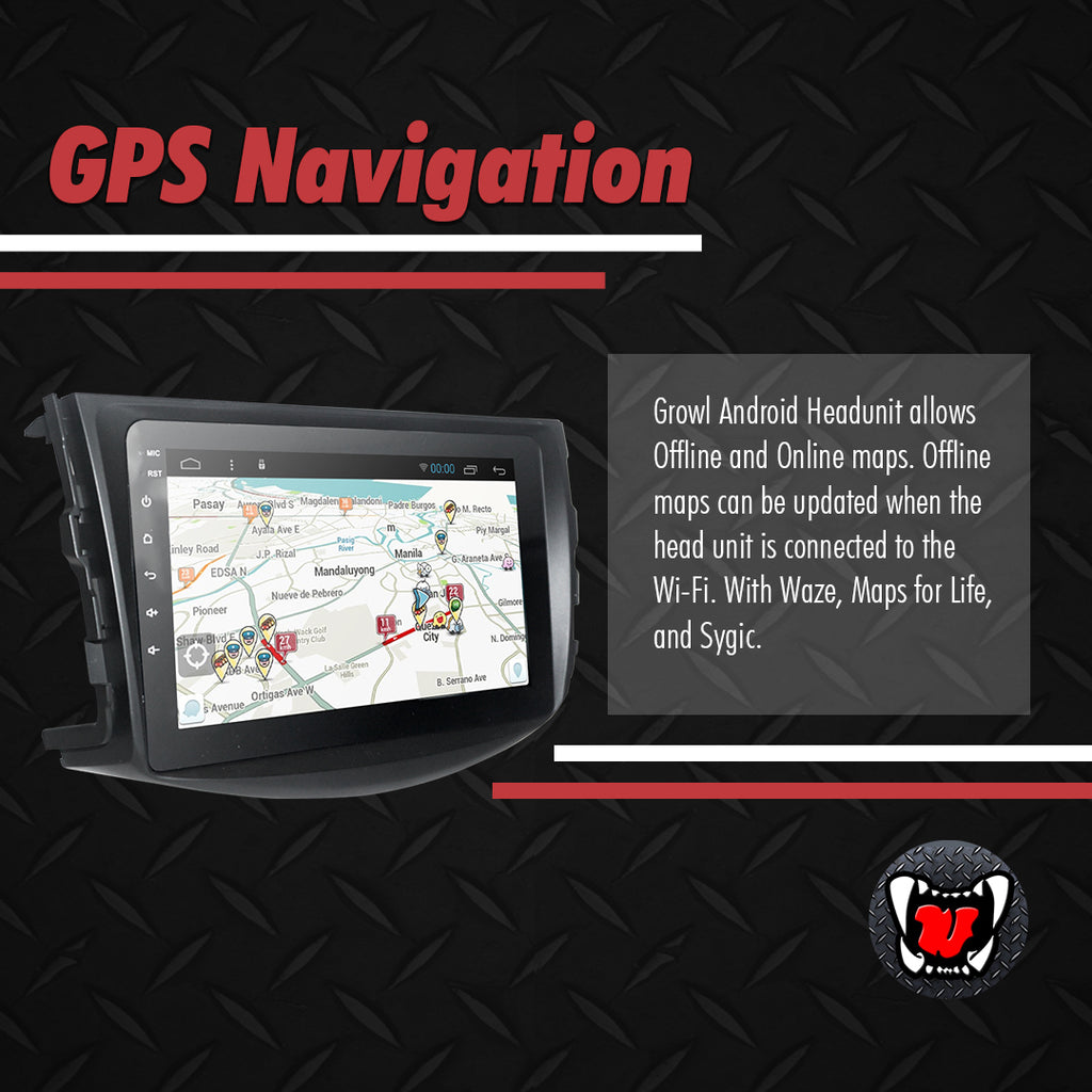 Growl for Toyota RAV4 2007-2012 All Variants Android Head Unit 9" Screen