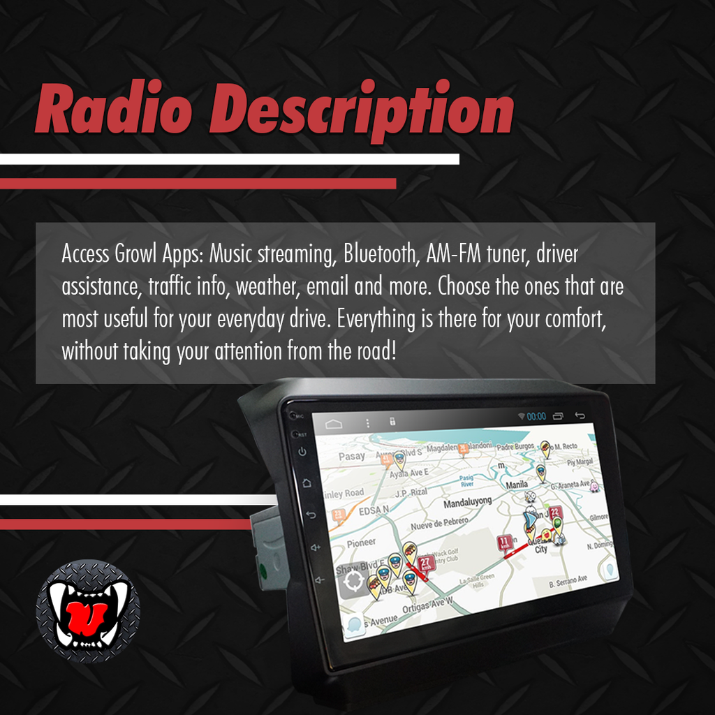 Growl for Jeep Rubicon 2019 All Variants Android Head Unit 9"